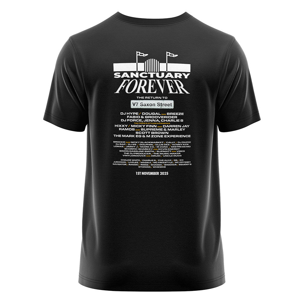 SANCTUARY FOREVER LINEUP BLACK T-SHIRT 2025 V2