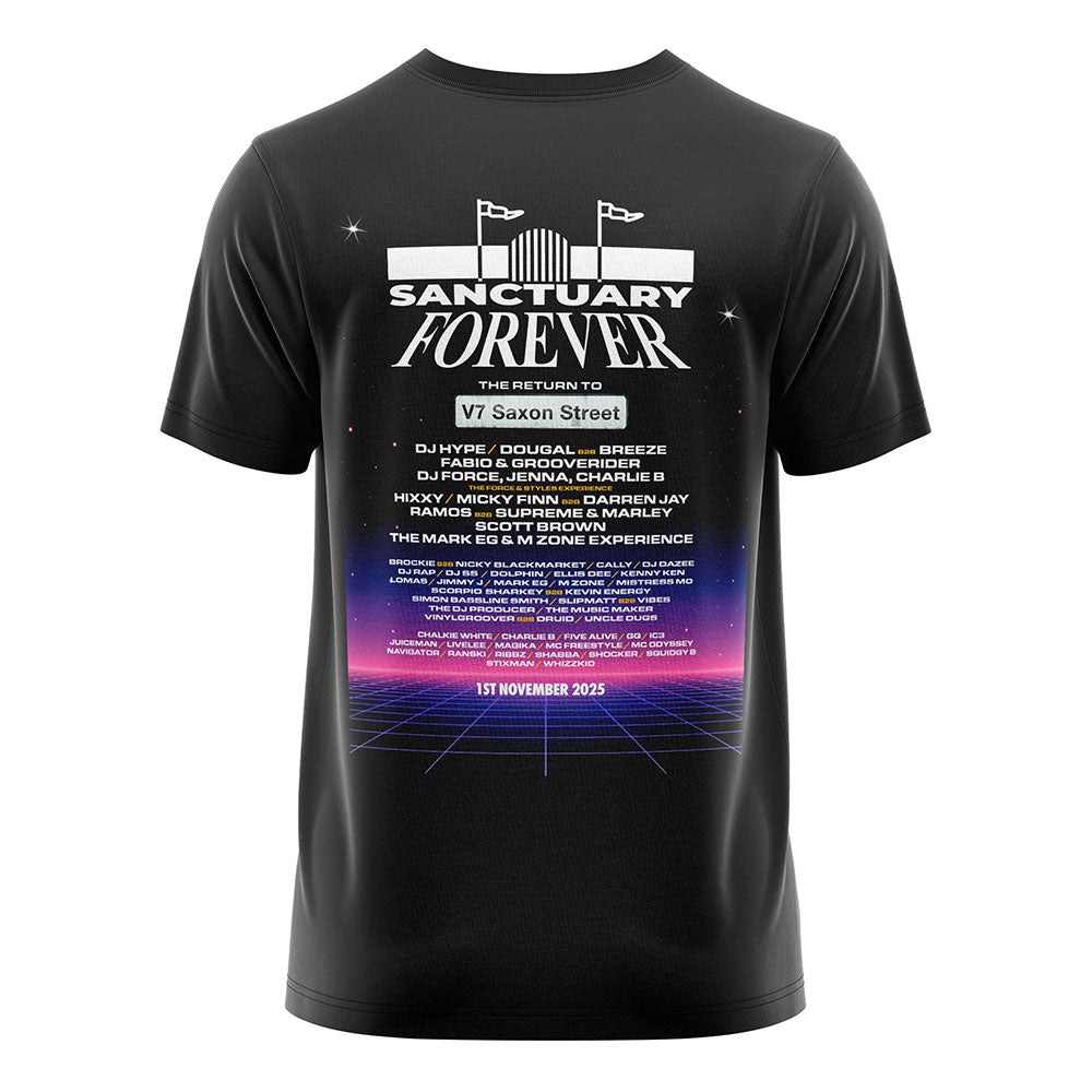 SANCTUARY FOREVER LINEUP BLACK T-SHIRT 2025